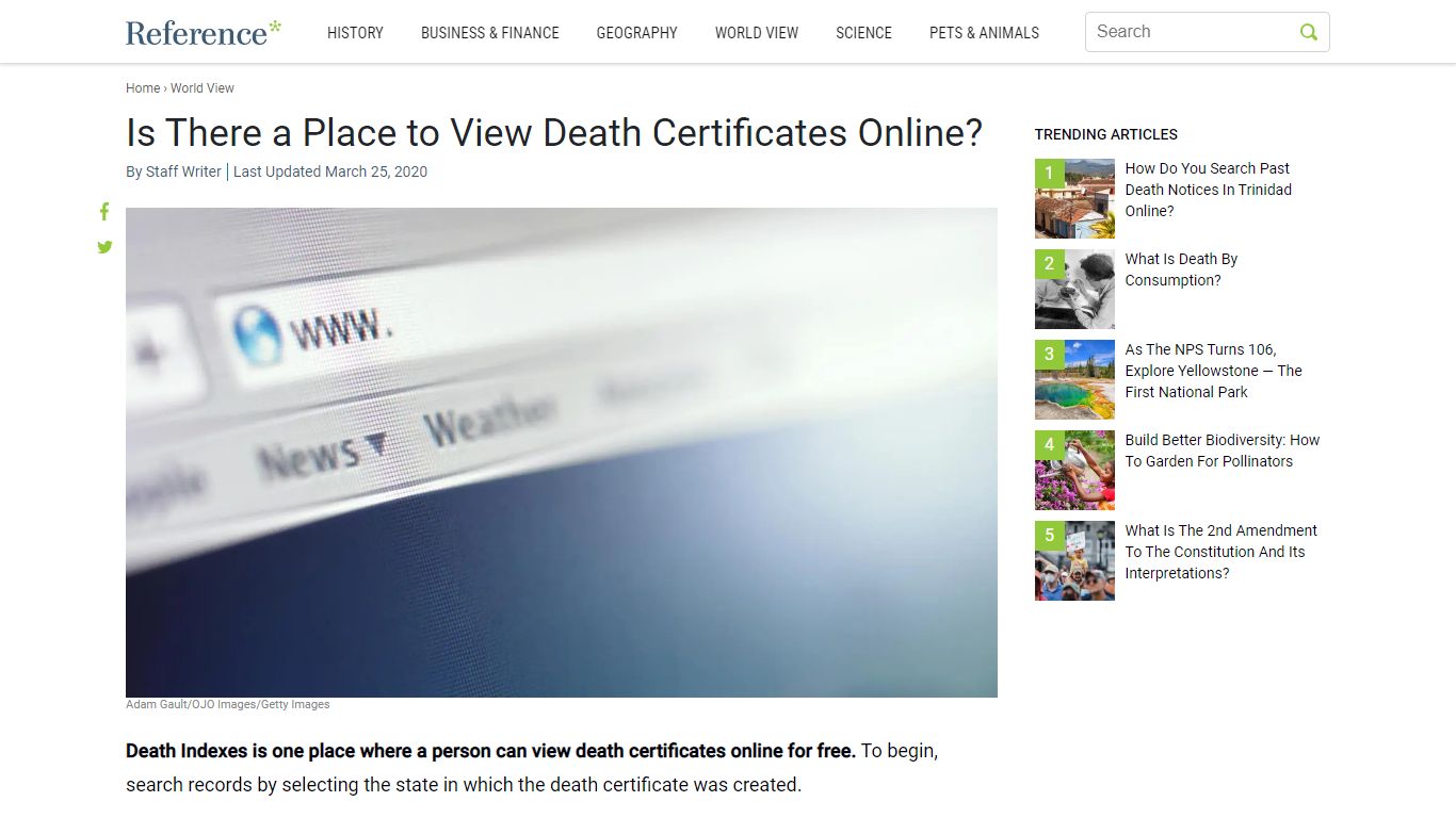 Is There a Place to View Death Certificates Online? - Reference.com